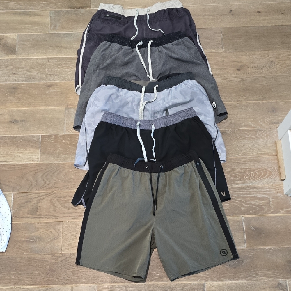 Vuori Men's Athletic Shorts Set - Black, Gray, Tan